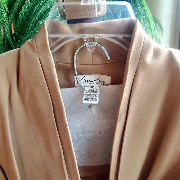 3 Piece Belted Kim Rogers Petite Pantsuit 8P - Picture 2 of 3